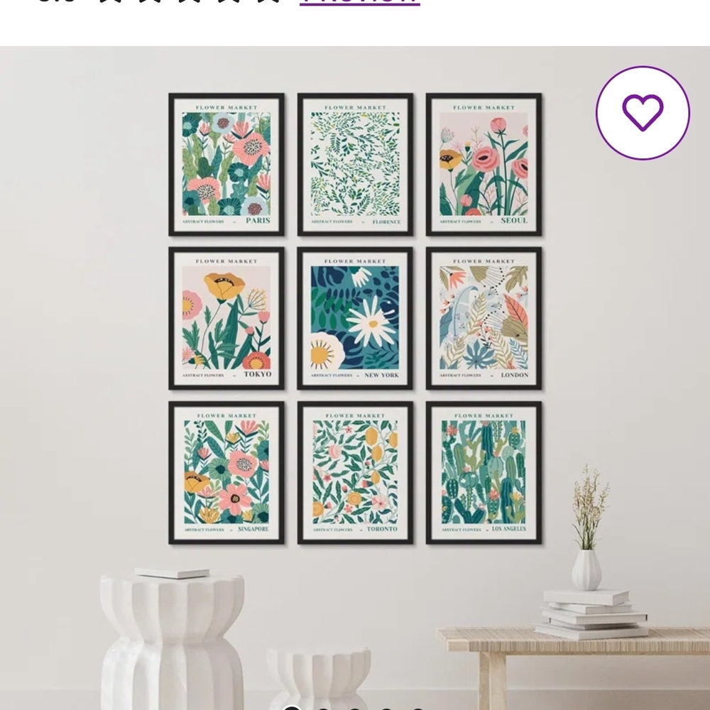 Floral Market Wall Art Set